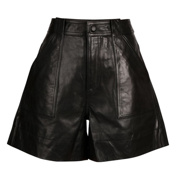 GANNI
Lamb Leather Mini Shorts Size 8 - Picture 4 of 12